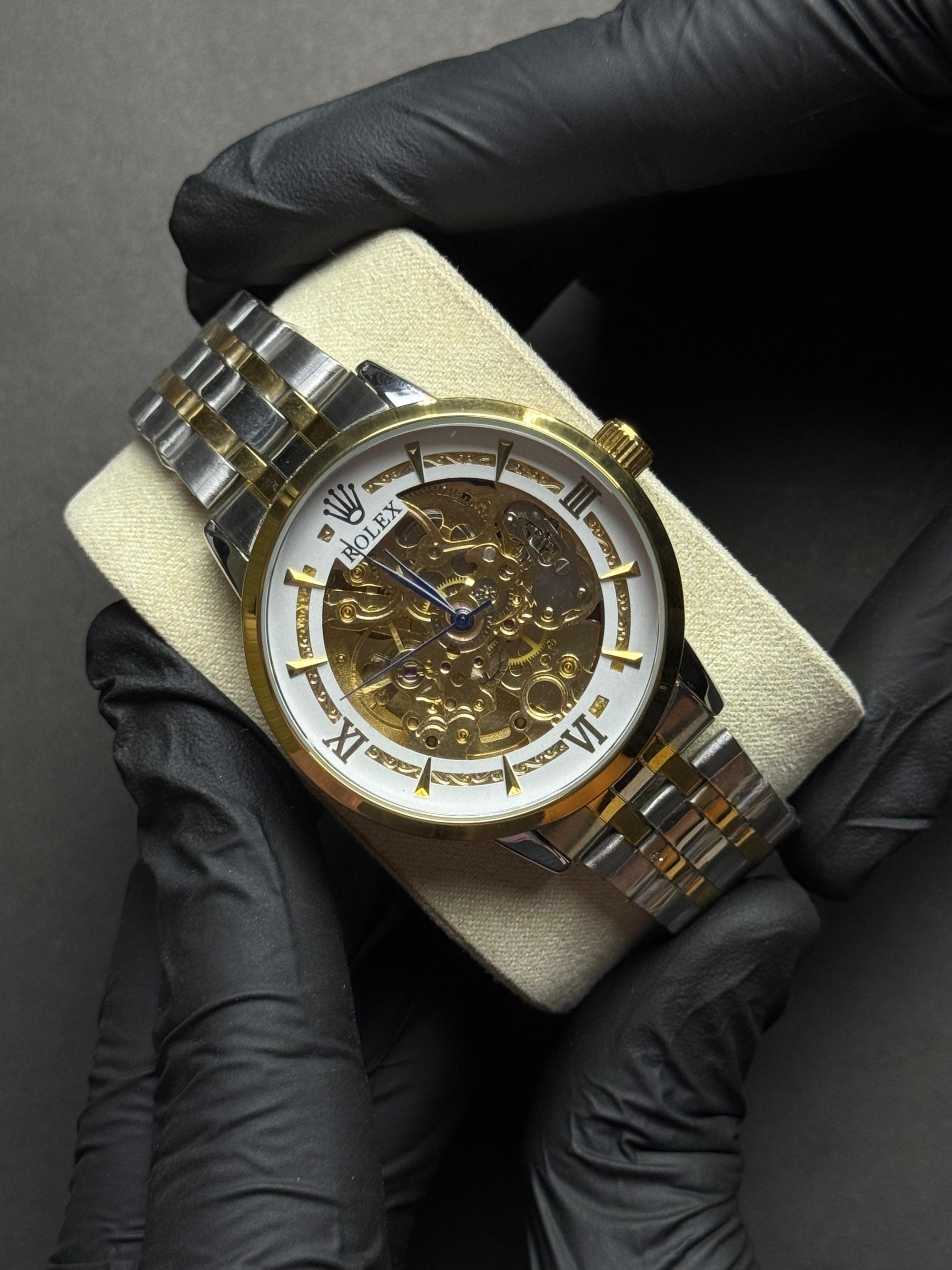 Rolex Skeleton Roman Golden White | Automatic | Luxury Quality