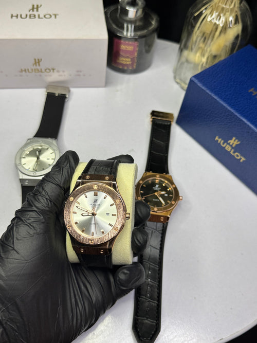 Hublot Big Bang | Silver Dial Golden Ring | Quartz Movement with Date