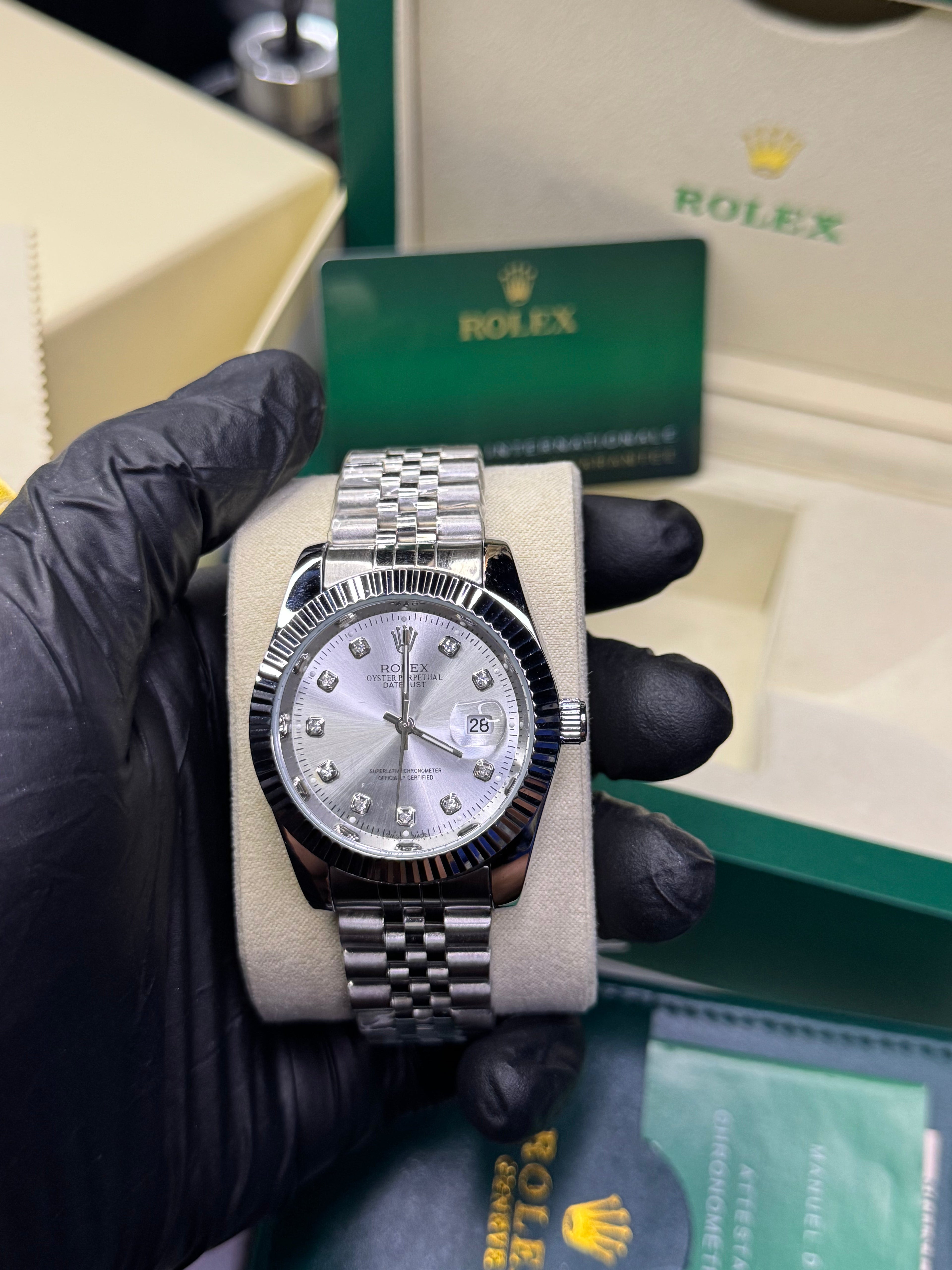 Rolex Oyster Perpetual | Silver Chain Silver Dial | Premium Quality