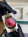 Rolex Oyster Perpetual | Double Tone Chain Red Dial | Premium Quality
