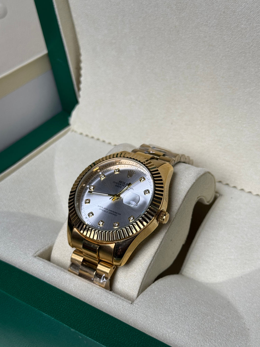 Rolex Oyster Perpetual | Golden Chain White Dial | Premium Quality