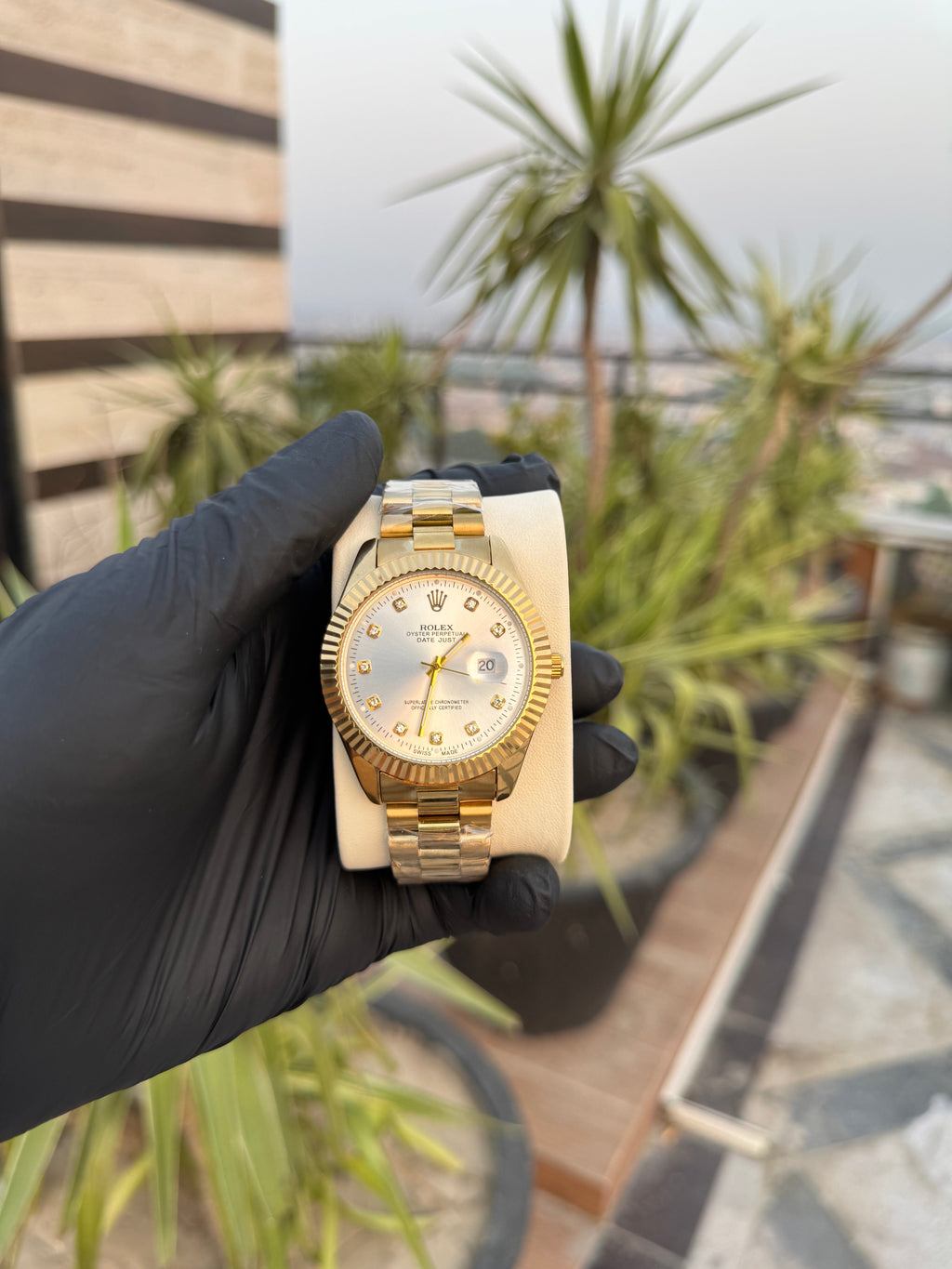 Rolex Oyster Perpetual | Golden Chain White Dial | Premium Quality