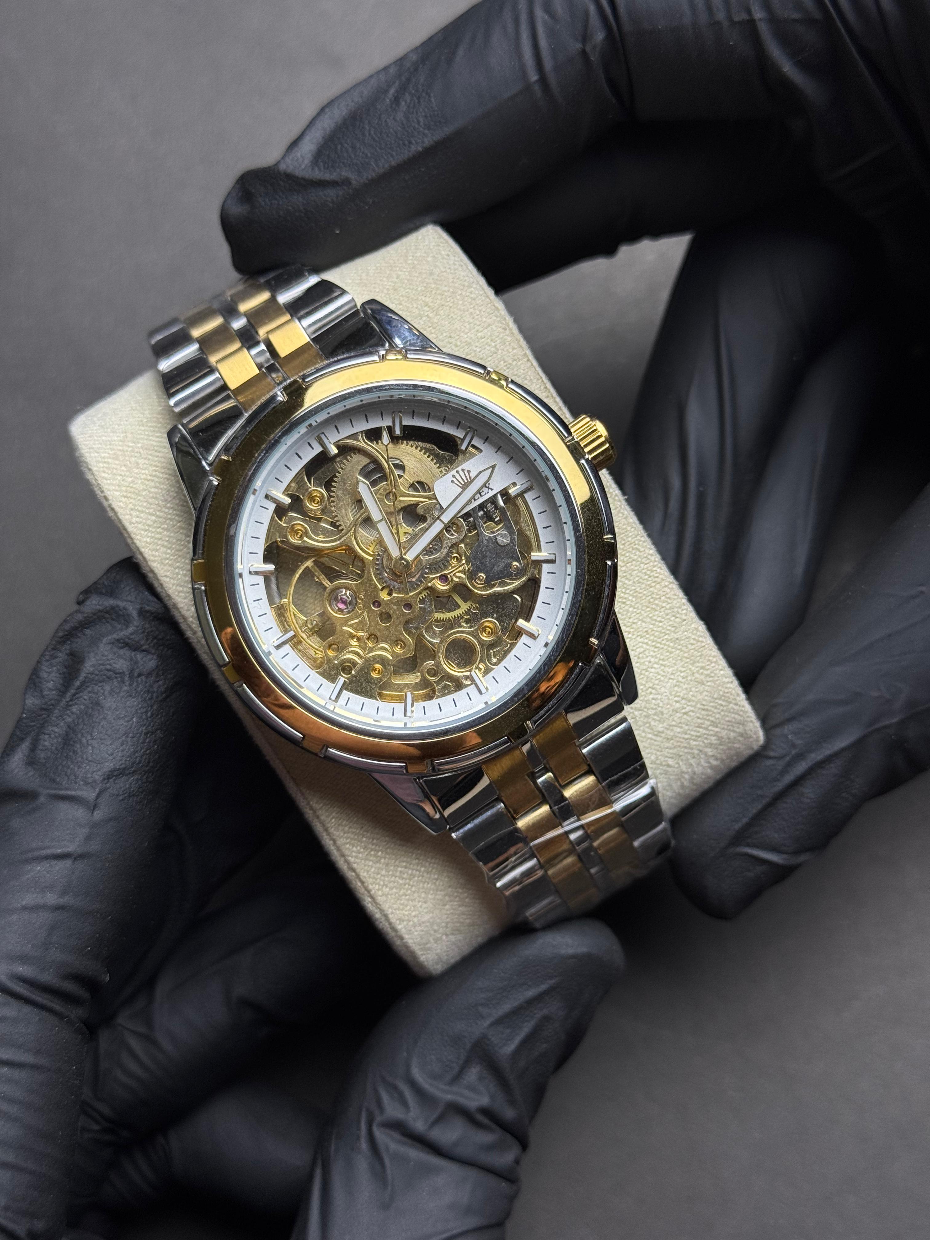 Rolex Skeleton Golden White | Automatic | Luxury Quality