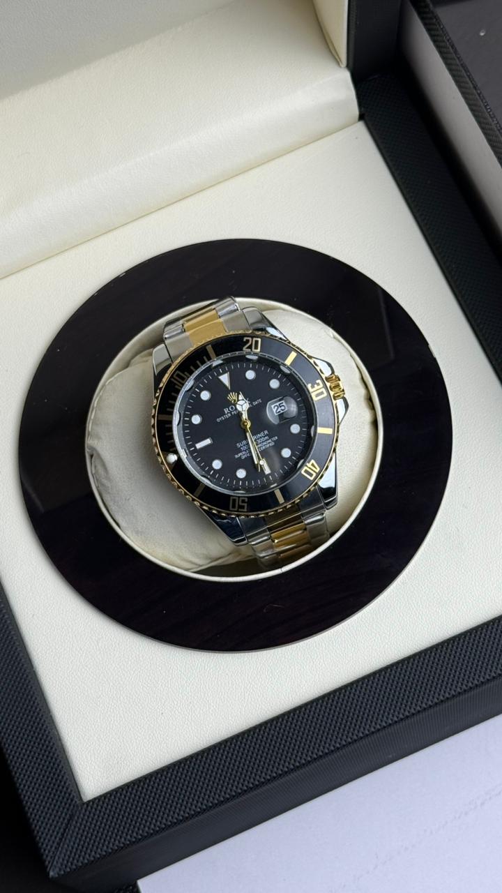 Rolex Submariner Chain | Double Tone Chain Black Dial | Premium Quality