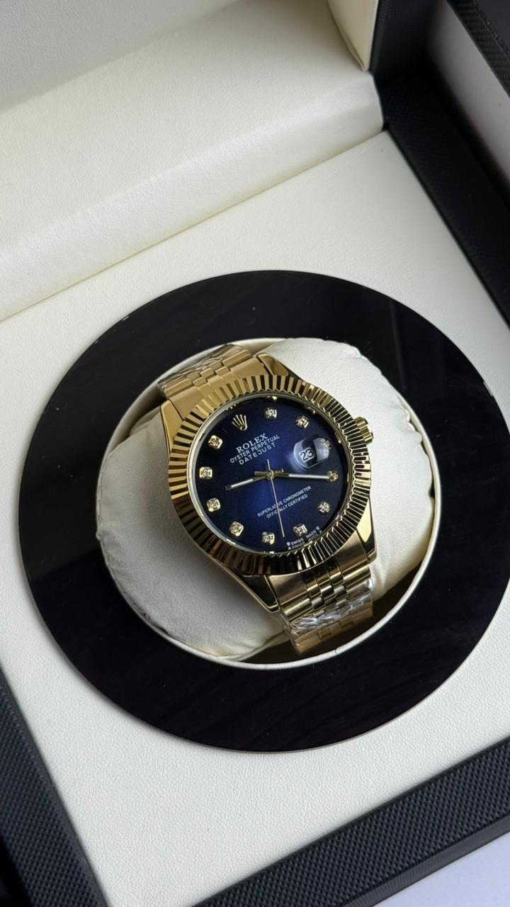 Rolex Oyster Perpetual | Golden Chain Blue Dial | Premium Quality