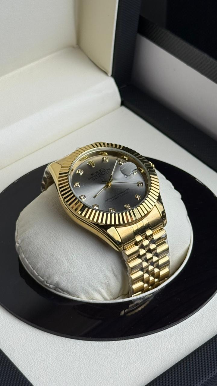 Rolex Oyster Perpetual | Golden Chain Silver Dial | Premium Quality