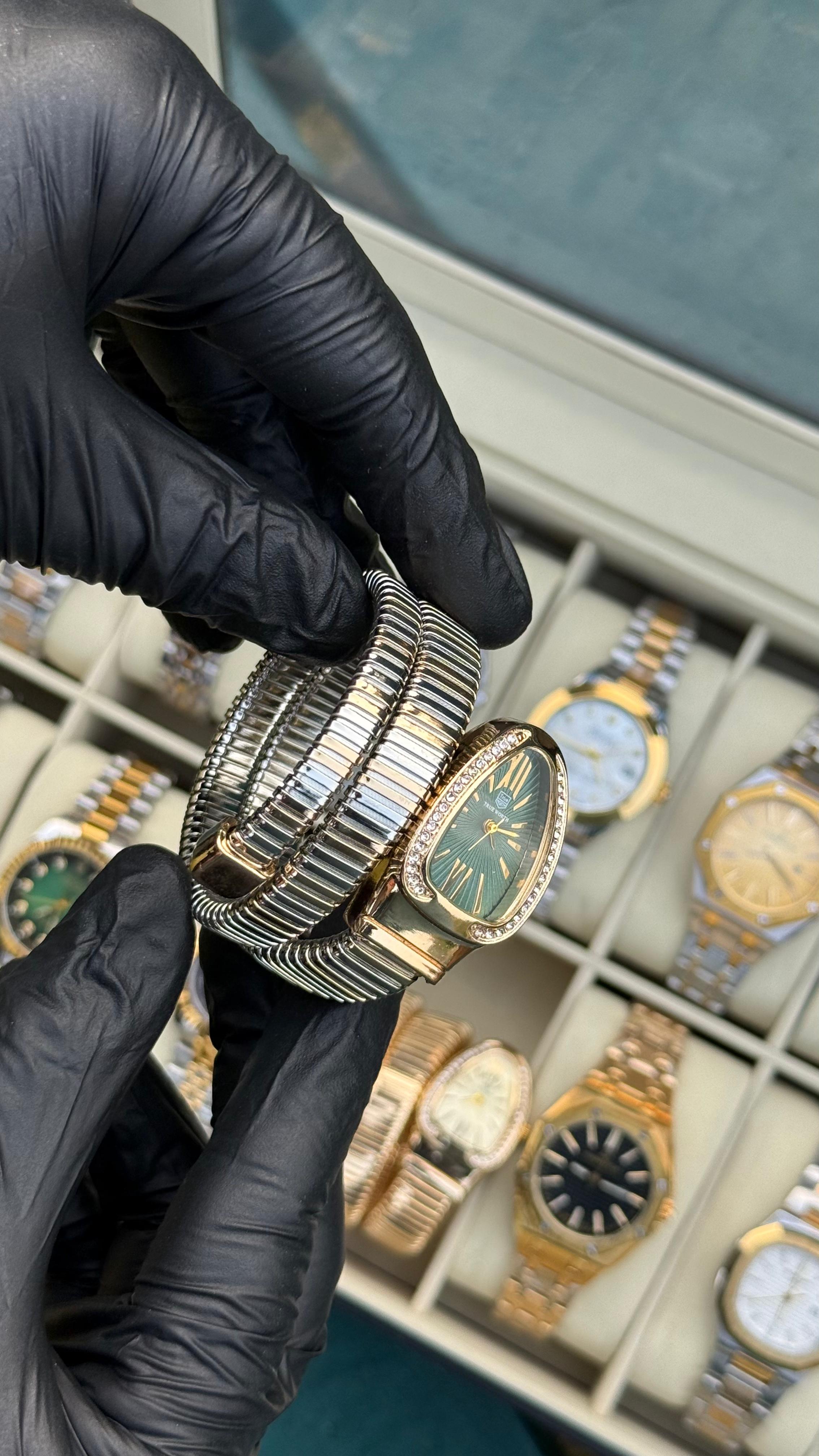 True Worth Snake Watch | Multi Green | Master Quality