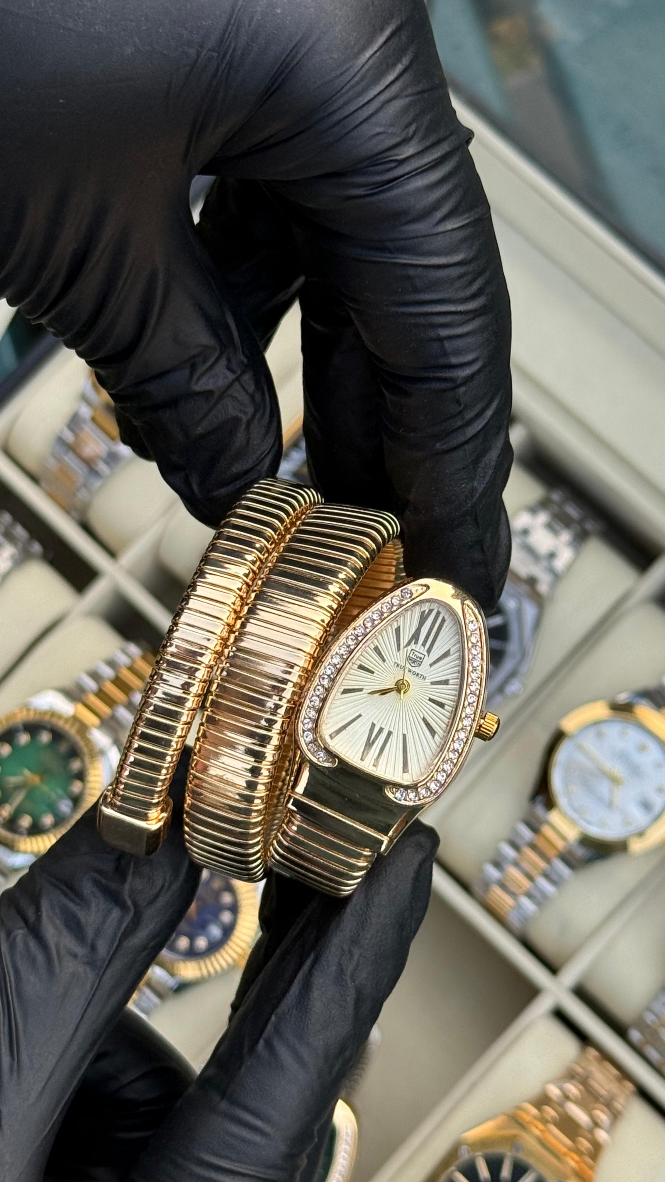 True Worth Snake Watch | Golden | Master Quality