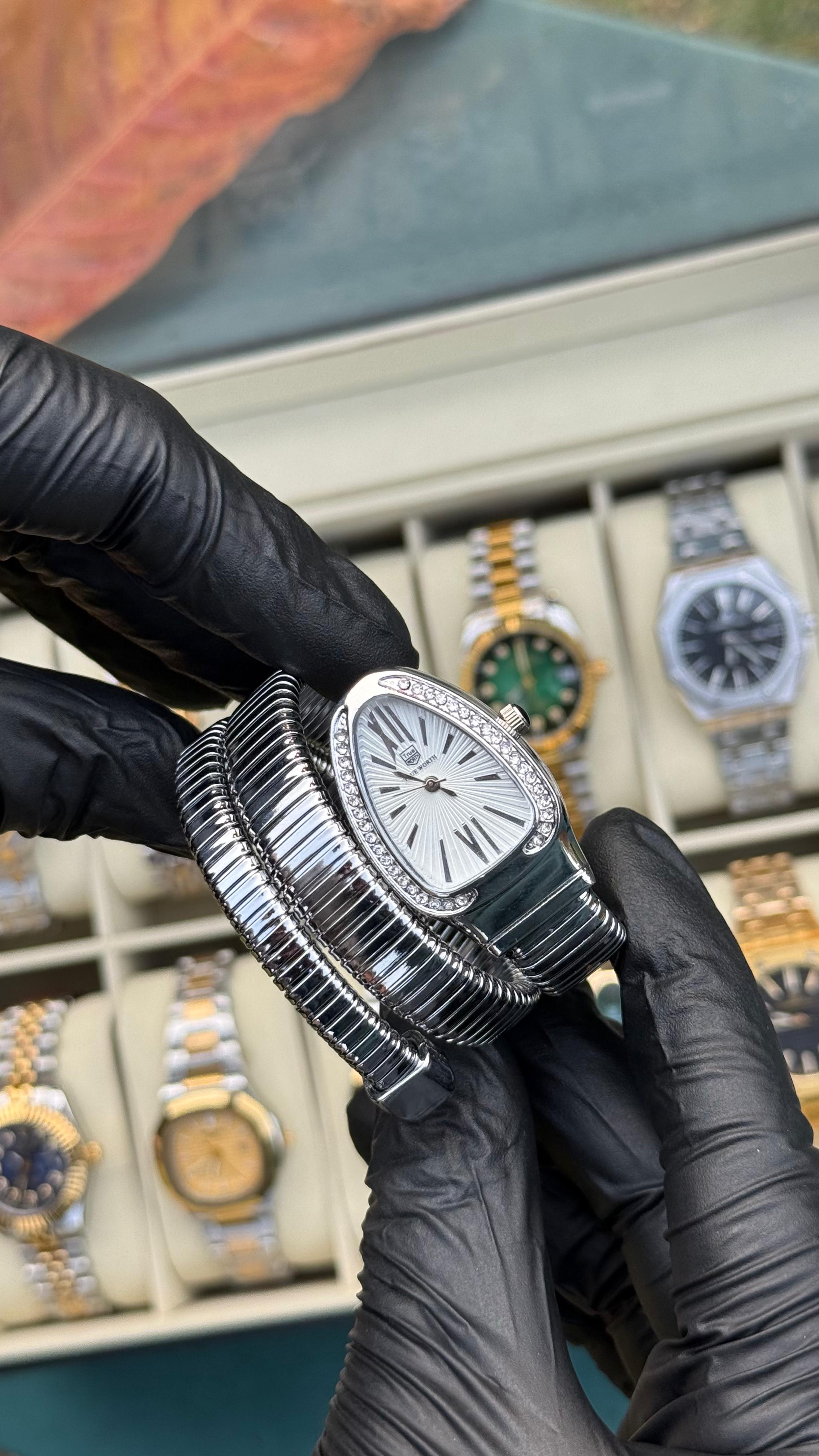 True Worth Snake Watch | Silver White  | Master Quality