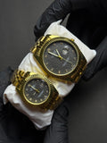 Rolex Couple Watch | Golden Black | Premium Quality