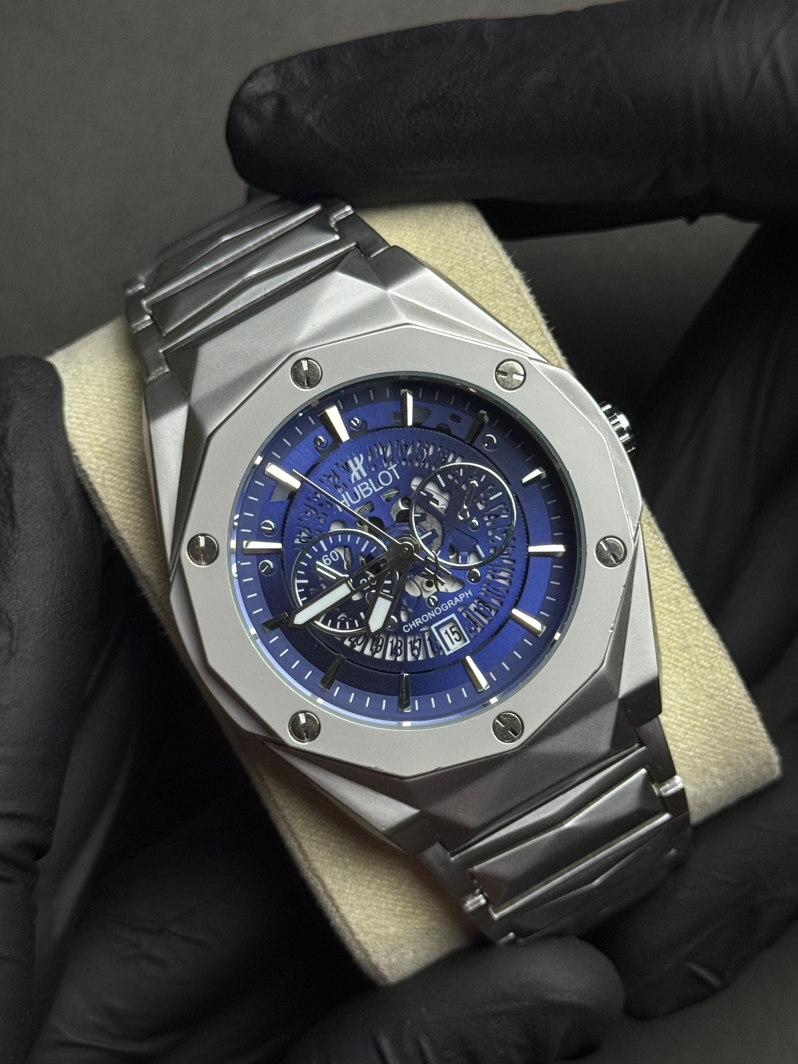 Hublot Diamond Chain | Silver Blue | Premium Quality