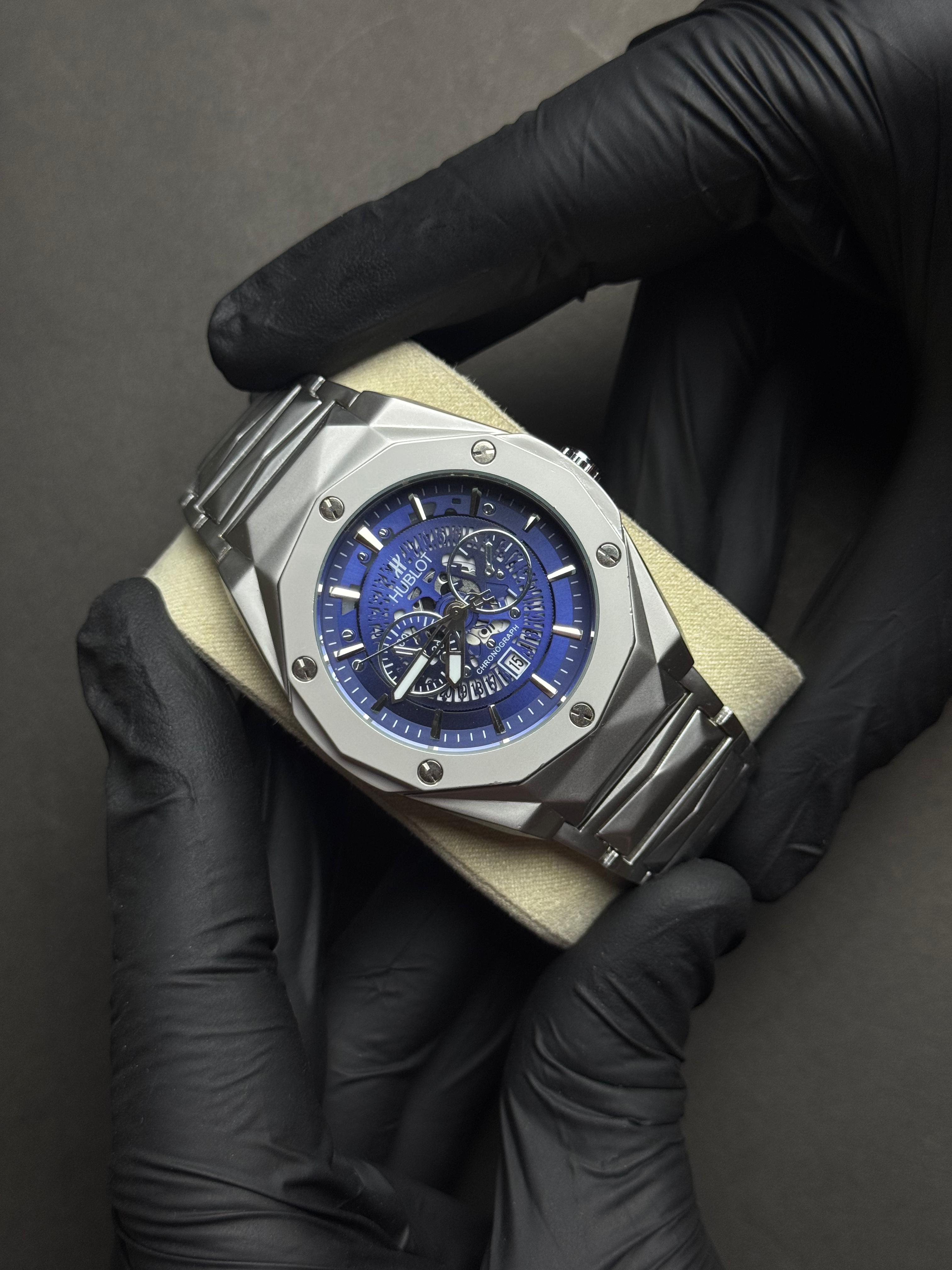 Hublot Diamond Chain | Silver Blue | Premium Quality